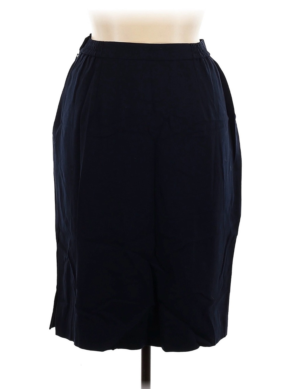 Vintage Classic Navy Women’s Wool Pencil Skirt - Quality Basic